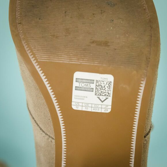 Toms Size 12 Lunata Lace Up Tarmac Booties Suede Lather Blocked Heel Boots - Picture 5 of 5